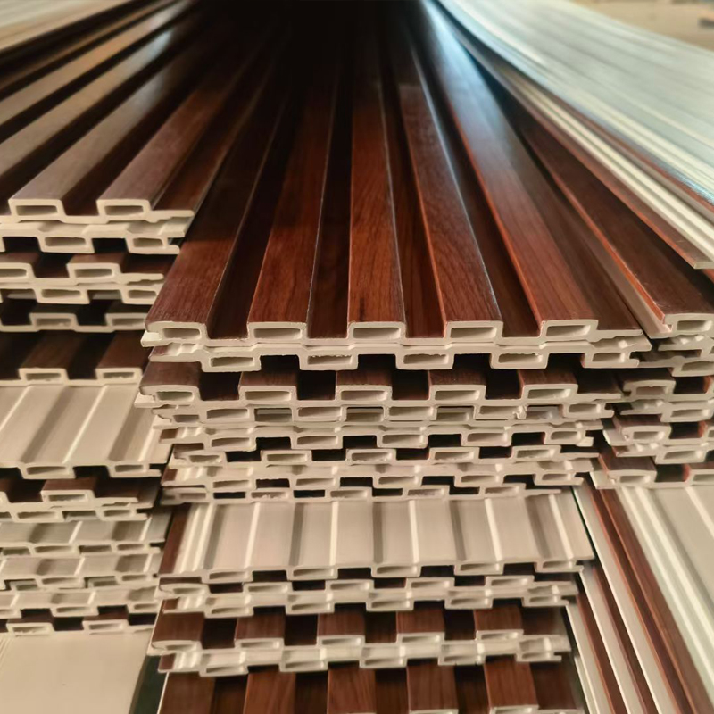 WPC Fluted Wall Panel 3D PVC Wood Alternative OutdoorCommercialKitchenGym Panels (6)