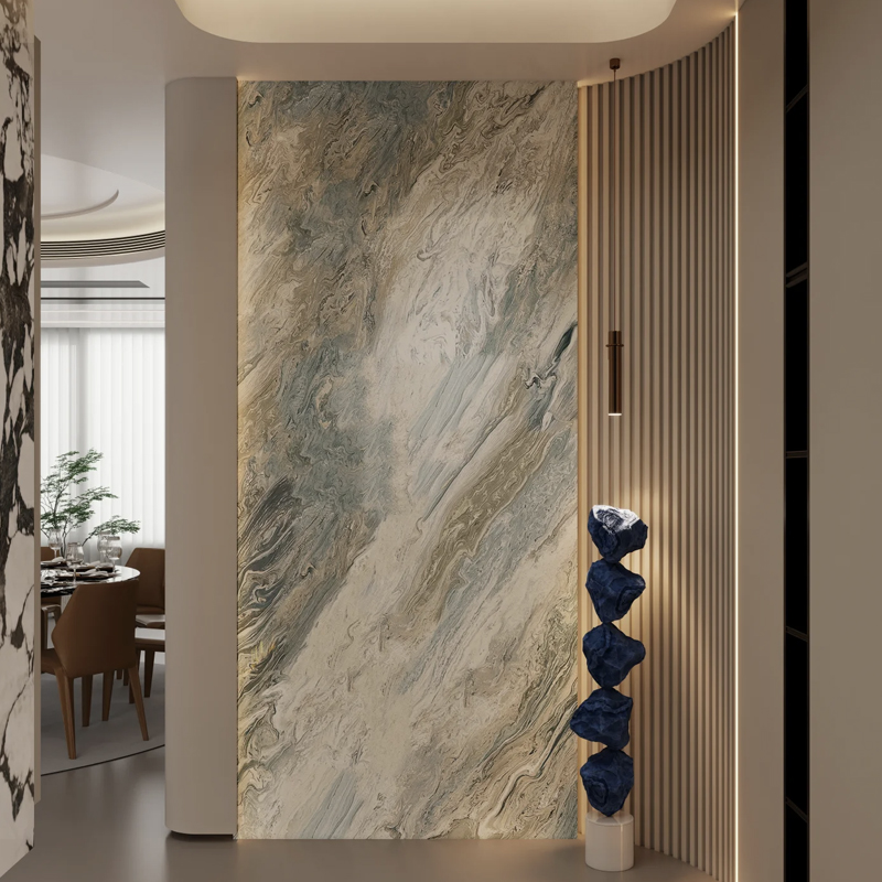 Waterproof High Glossy PVC UV Marble Sheet Modern Interior Decoration Wall Panel (2)