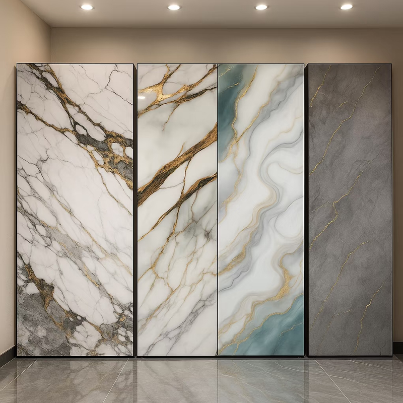 Waterproof High Glossy PVC UV Marble Sheet Modern Interior Decoration Wall Panel (3)