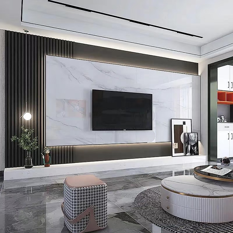 Waterproof High Glossy PVC UV Marble Sheet Modern Interior Decoration Wall Panel (5)